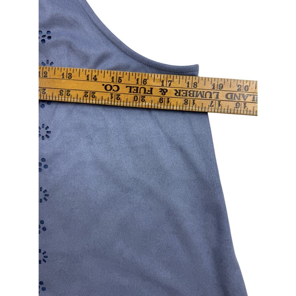 Altar'd State Halter Tank Festival Boho Womens Blue Faux Suede Eyelet Cut Large - Picture 12 of 12